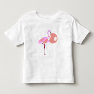 Camiseta Flamingo Engraçado de Chiclete Sopra Bolha