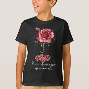 Camiseta Flamingo Esperança Fita Burgundy Aneurisma Cerebra