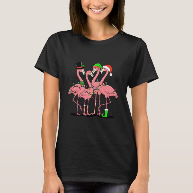 Camiseta Flamingo Felry Natal Engraçado Flamingo Lover Gift (Frente)