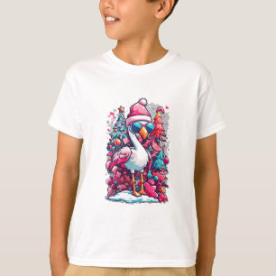 Camiseta Flamingo Festivations Santa Hat e Vídeos Natal