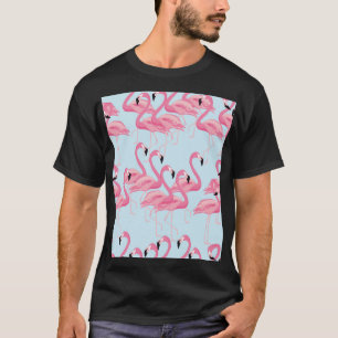 Camiseta Flamingo Flock: Impressão Tropical Vintage
