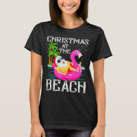 Flamingo Flutuante Engraçado Papai Noel Natal Na