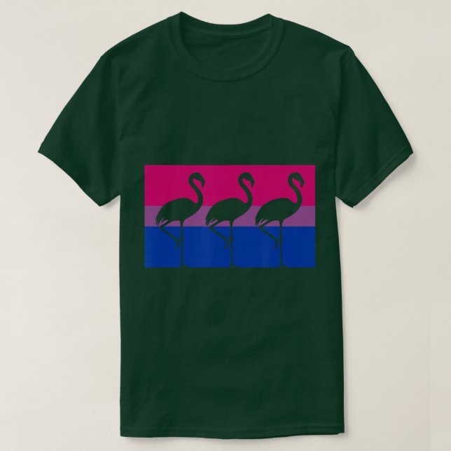 Camiseta Flamingo Gay do Orgulho Bissexual Florid (Frente do Design)
