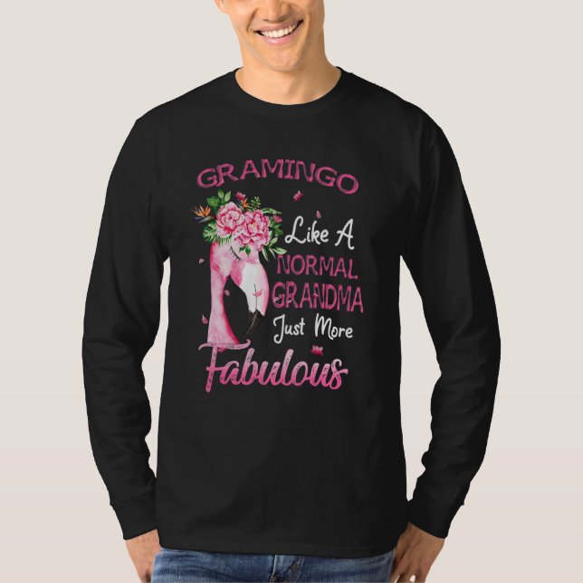 Camiseta Flamingo Gramingo Como Uma Avó Normal Grammie G (Frente)