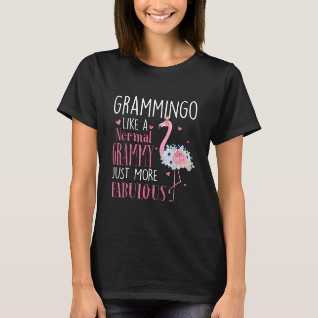 Camiseta Flamingo Grammingo Como Um Grammy Normal Engraçado (Frente)