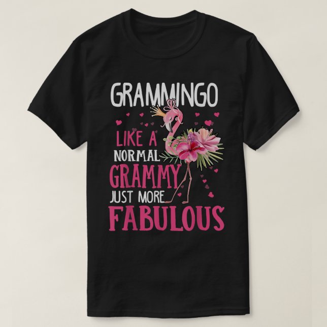 Camiseta Flamingo Grammingo como uma avó engraçada normal (Frente do Design)