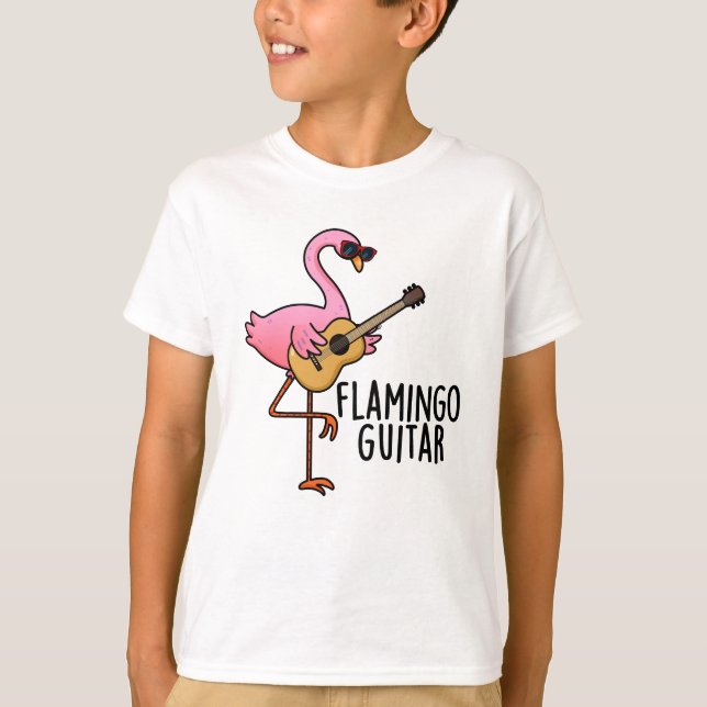 Camiseta Flamingo Guitar Música Encantada (Frente)