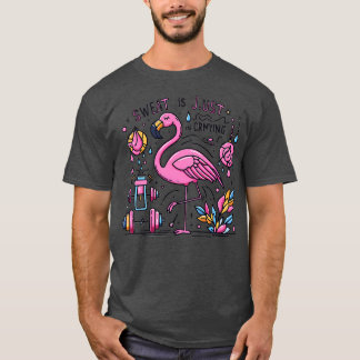 Camiseta Flamingo Gym Engraçado Suor É Apenas Grito Gordo