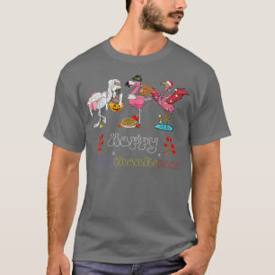 Camiseta Flamingo Happy HalloDia de as Bruxas engraçado de