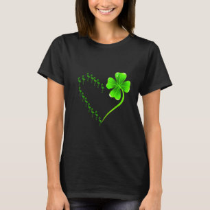 Camiseta Flamingo Heart Irish Shamrock Heart Clover Rua Pat