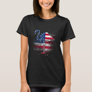 Camiseta Flamingo Independência Patriótica Bandeira dos Est
