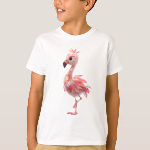 Camiseta Flamingo Infantil Emplumado Pastel Caprichoso