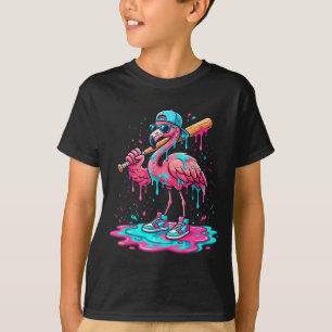 Camiseta Flamingo legal de beisebol sorvete pingando esport