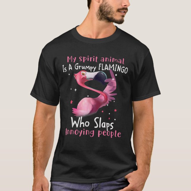 Camiseta Flamingo Lover Meu Animal Espirituoso É Grumpy Fla (Frente)