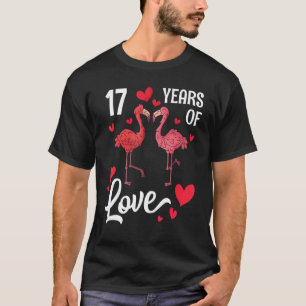 Camiseta Flamingo Marido Marido Dança de Esposa Feliz 17 An