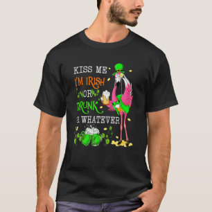 Camiseta Flamingo Me Beija Im Irish Ou Bebado Patricicks Da