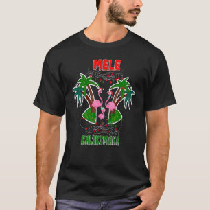 Camiseta Flamingo Mele Kalikimaka Natal Tropical
