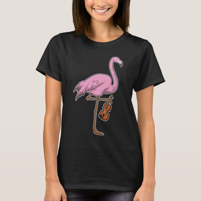 Camiseta Flamingo Musical Guitar Music (Frente)