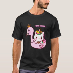 Camiseta flamingo nada cavalo fofo