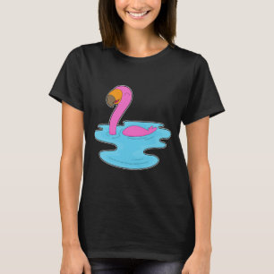 Camiseta Flamingo Nadando
