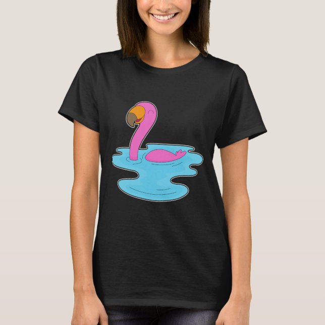 Camiseta Flamingo Nadando (Frente)