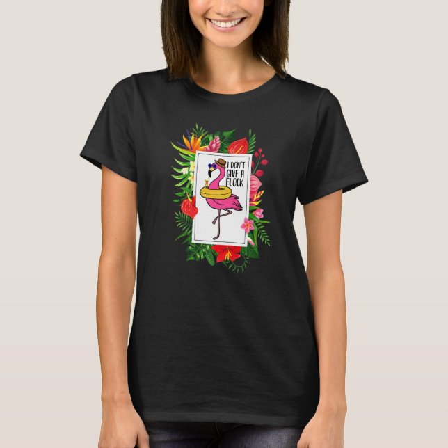 Camiseta Flamingo não dou uma Manada Tropical (Frente)