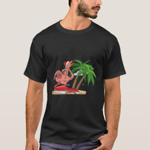 Camiseta Flamingo Natal Em Julho Frio Tropical Bird Beac