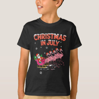 Camiseta Flamingo Natal Em Julho Xmas Verão Natal W