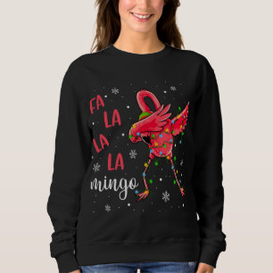 Camiseta Flamingo Natal Luz Engraçado Xmas Santa Hat Ani