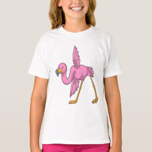 Camiseta Flamingo no exercício do Yoga Stretching