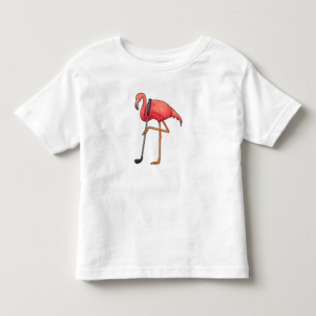 Camiseta Flamingo no Golf, clube de golfe (Frente)