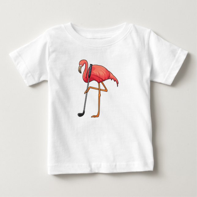Camiseta Flamingo no Golf, clube de golfe (Frente)