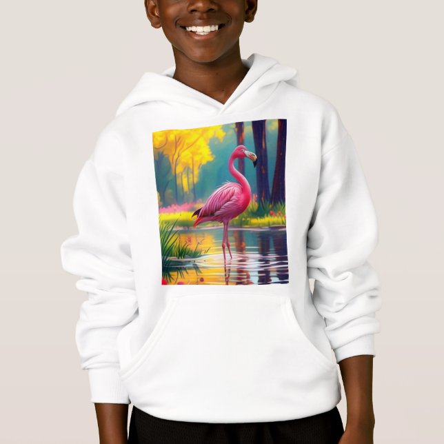 Camiseta Flamingo no lago-365476 (Frente)