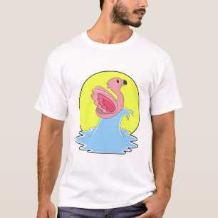 Camiseta Flamingo no Surfe na Água