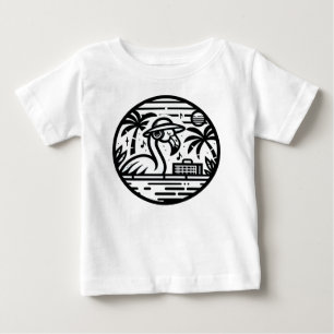 Camiseta Flamingo Ouvindo Música - Víblias Tropicais