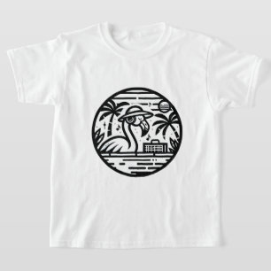 Camiseta Flamingo Ouvindo Música - Víblias Tropicais