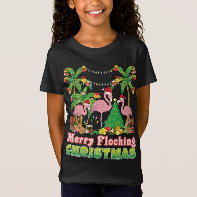 Camiseta Flamingo Palm Flamingo, feliz, Suor Feio (Frente)