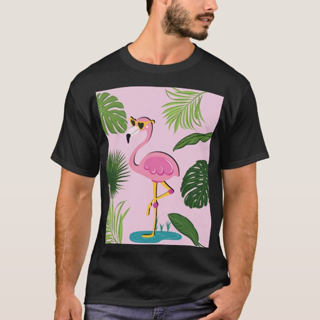 Camiseta Flamingo Palm Sai Design Tropical (Frente)