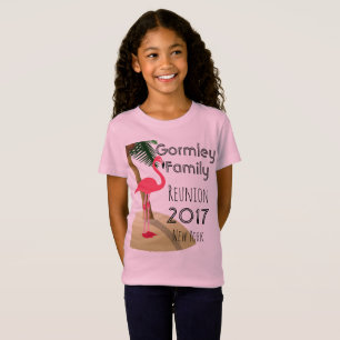 Camiseta Flamingo Palm Tree - Garotas da Reunião da Famíl