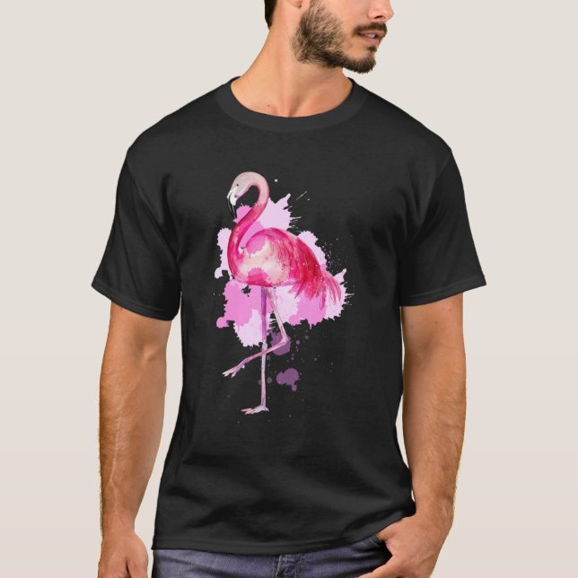 Camiseta Flamingo Pink Feather Animal Flamingo (Frente)
