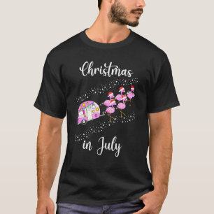 Camiseta Flamingo Pink Retro Camp Carro Natal Em Julho