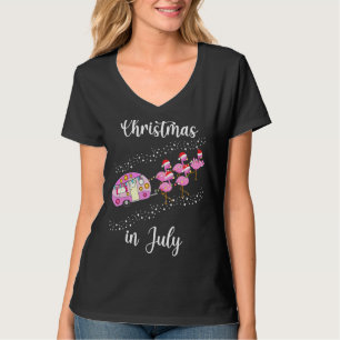 Camiseta Flamingo Pink Retro Camp Carro Natal Em Julho