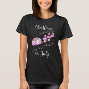 Camiseta Flamingo Pink Retro Camp Carro Natal Em Julho