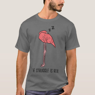Camiseta Flamingo Preguiçoso Cansado A Luta É Real