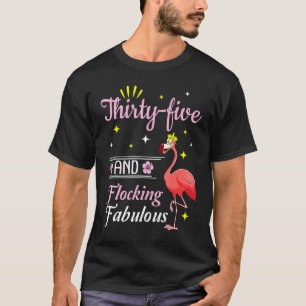 Camiseta Flamingo Queen Flower Happy, 35 Anos E Bloqueio