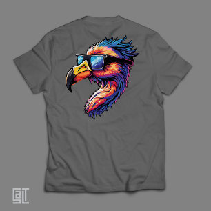 Camiseta Flamingo Retro com Óculos de Sol Vibrações Clássic