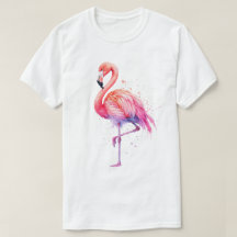 Flamingo Rosa Aquarela Mancha de Tinta