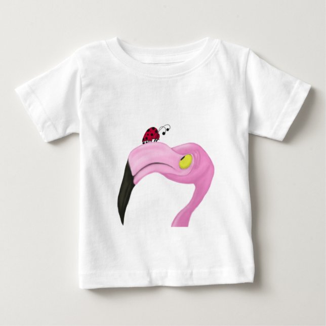Camiseta Flamingo Rosa bonito (Frente)