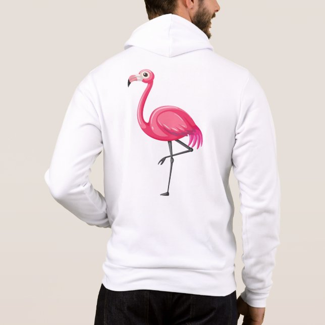 Camiseta Flamingo Rosa em Estilo Cartoon (Verso)