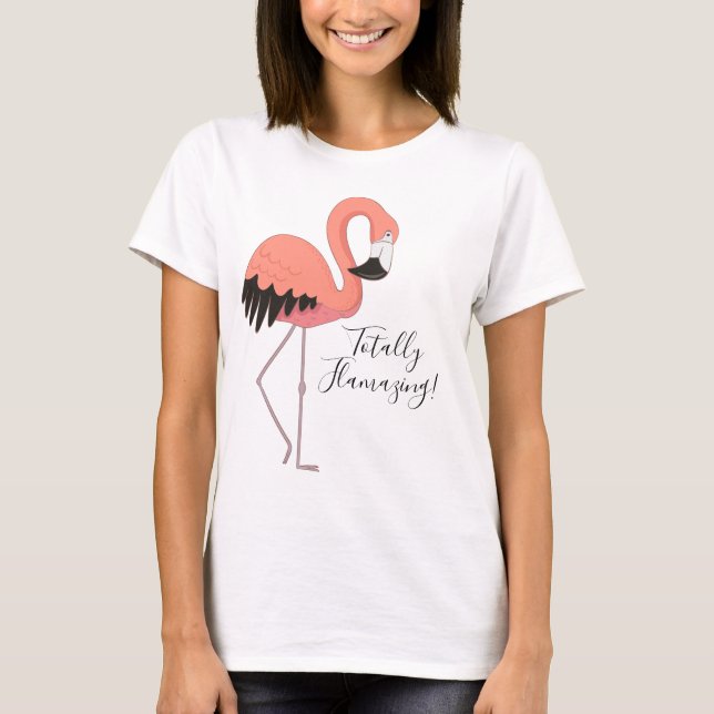 Camiseta Flamingo Rosa Fofo Totalmente Flamante (Frente)